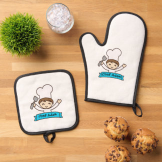 Set De Manoplas "Little Chef" Kids' Graphic 