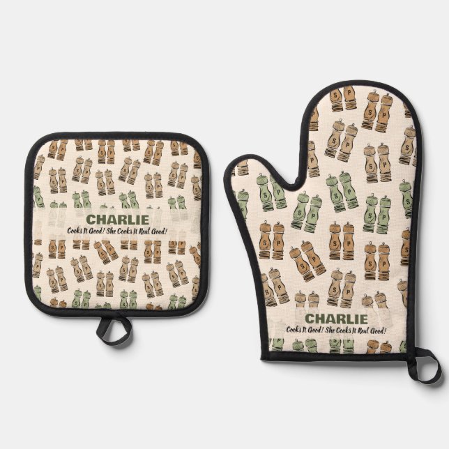 Set De Manoplas Lo cocina bien Personalizado  (Anverso)
