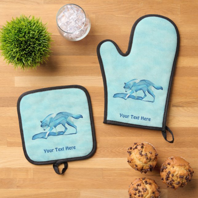 Set De Manoplas Lobo Azul En Nieve (De arriba hacia abajo)