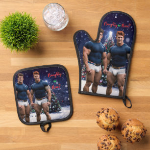 Set De Manoplas Los árboles de Navidad brillantes de SlipperyJoe d