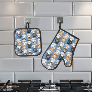 Set De Manoplas Los chefs de gato cocinan un patrón muy bonito