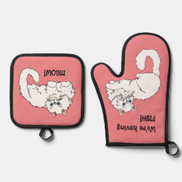 Set De Manoplas Los gatos aman a los peces