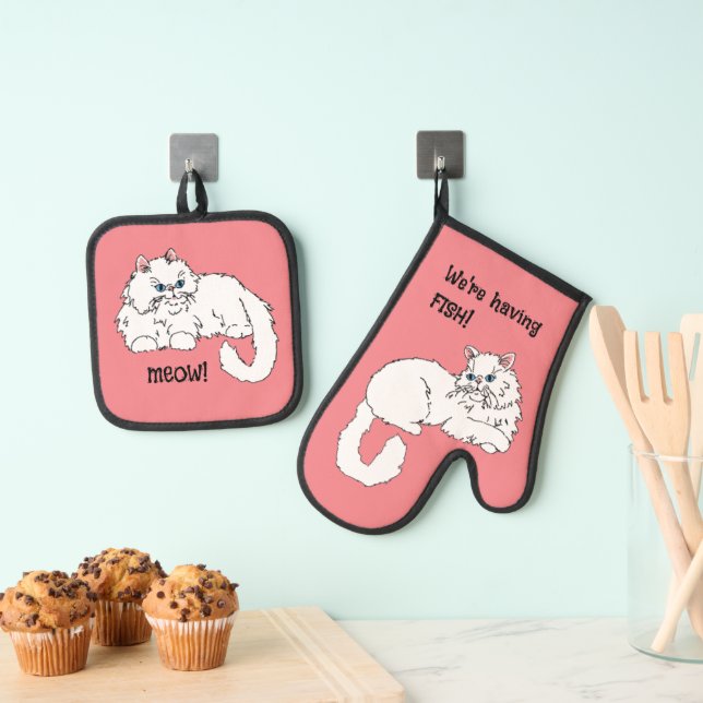 Set De Manoplas Los gatos aman a los peces (Insitu (colgante))