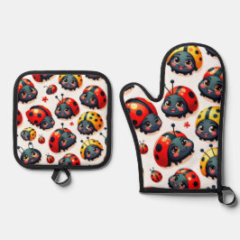 Set De Manoplas Lovely Ladybugs