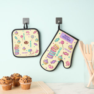 Set De Manoplas Macarons Cupcakes Lollipops y Donuts