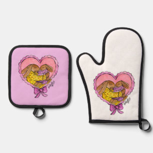 Set De Manoplas Madre y hija Apron