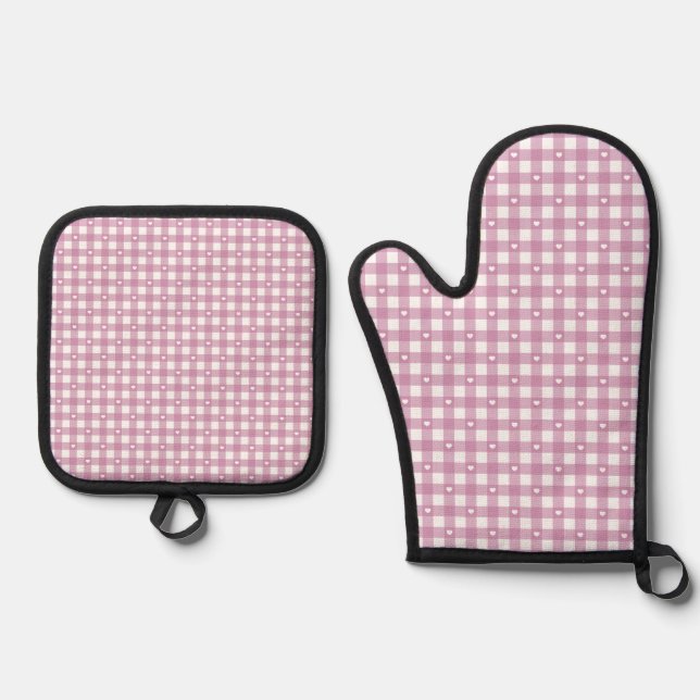 Set De Manoplas Magenta Checks (Anverso)
