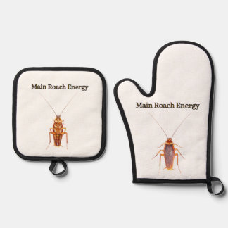 Set De Manoplas Main Roach Energy Guante de Horno y Soporte para O