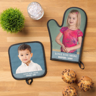 Set De Manoplas Mamá ama a los niños Personalizado foto