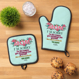 Set De Manoplas Mamá, lo siento, soy la razón por la que te pagas