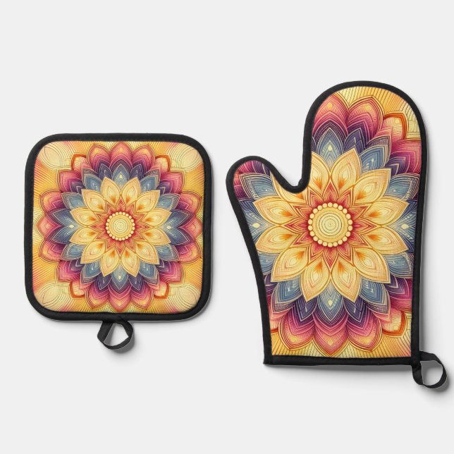 Set De Manoplas Mandala Oven Glove (Anverso)