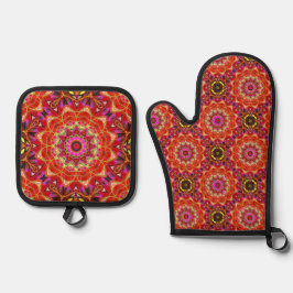 Set De Manoplas MANDALA Rojo