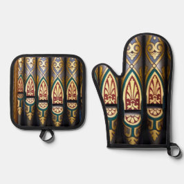 Set De Manoplas Manopla y agarrador de horno de tubos de órgano de