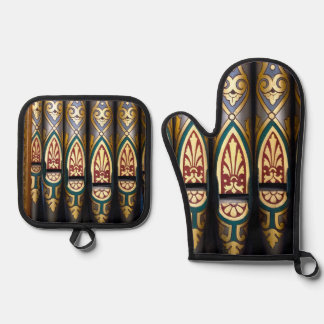 Set De Manoplas Manopla y agarrador de horno de tubos de órgano de