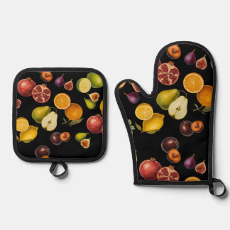 Set De Manoplas Manopla y salvamanteles para horno de frutas vinta