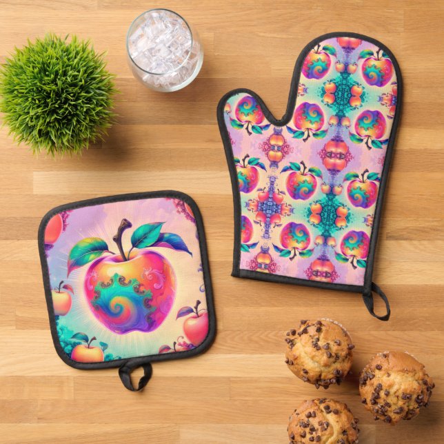 Set De Manoplas manzana colorida (De arriba hacia abajo)