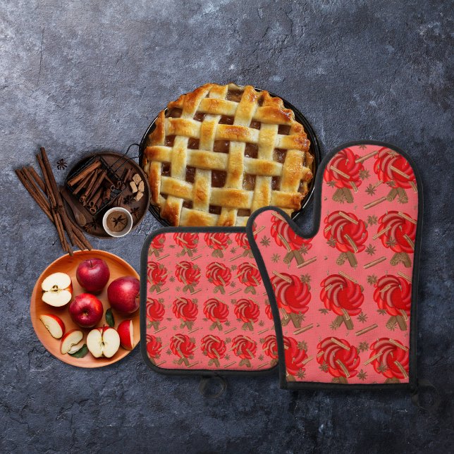 Set De Manoplas manzanas de inspiración Rosa y especias rosadas (Subido por el creador)