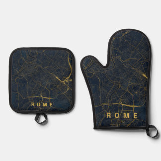 Set De Manoplas Mapa de la ciudad de Roma Italia Diseño Minimalist