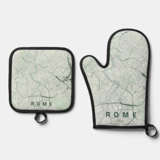 Set De Manoplas Mapa de la ciudad de Roma Italia Diseño Minimalist