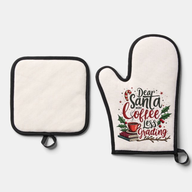 Set De Manoplas Mapache con sombrero de Santa y Navidad (Anverso)