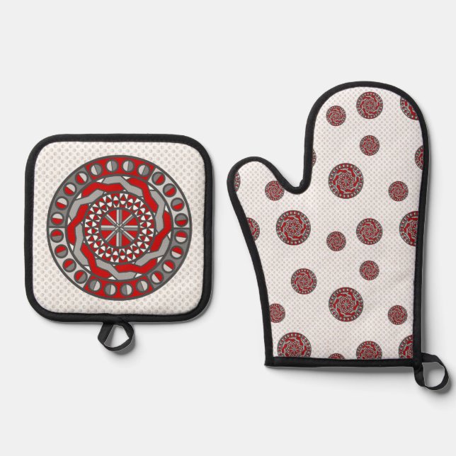 Set De Manoplas Maquinaria Roja (Anverso)