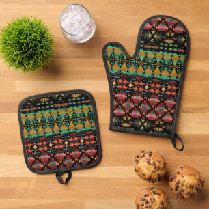 Set De Manoplas Maravillosos Patrones De Estilo Sudoeste