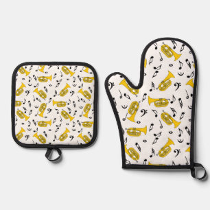 Set De Manoplas Marchando Baritone Music Notes Bass Clefs