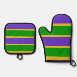Set De Manoplas Mardi Gras Stripes
