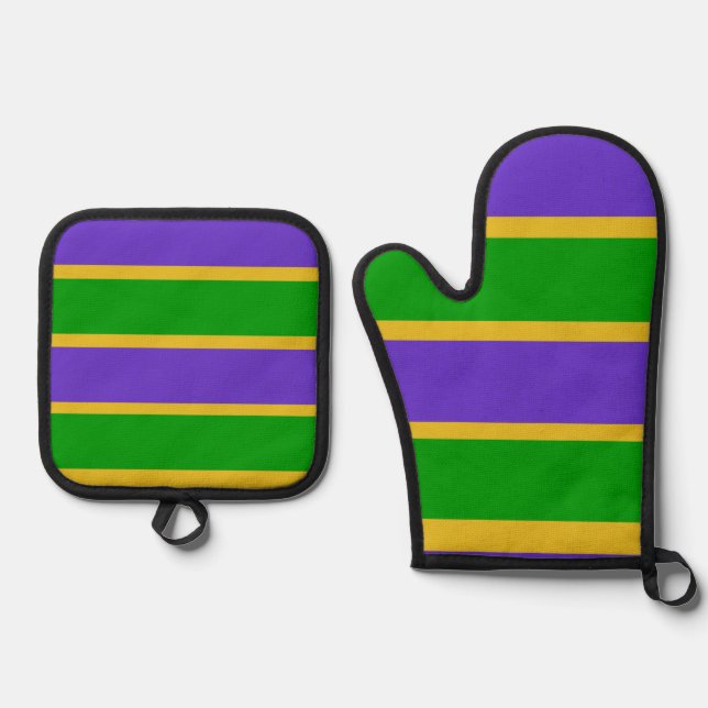 Set De Manoplas Mardi Gras Stripes (Anverso)