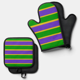 Set De Manoplas Mardi Gras Stripes