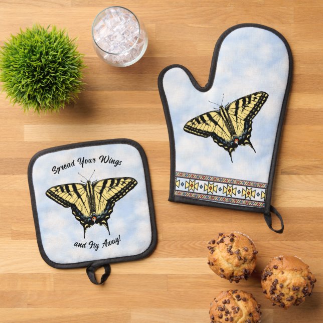 Set De Manoplas Mariposa amarilla suroeste personalizada (De arriba hacia abajo)