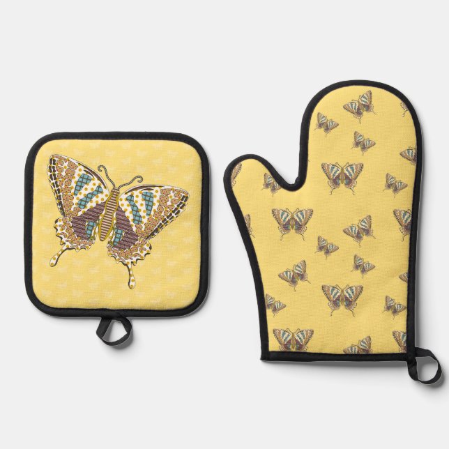 Set De Manoplas Mariposa Cola de Golondrina Azteca (Anverso)