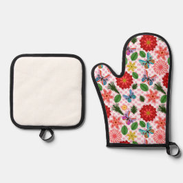 Set De Manoplas Mariposa Floral de Jardín de Primavera Moderna