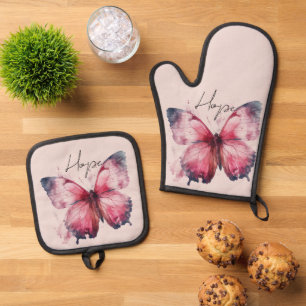 Set De Manoplas Mariposa rosa de esperanza inspiradora