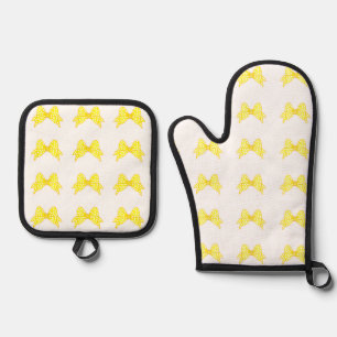 Set De Manoplas Mariposas amarillas Oven Mitt y Pot Holders