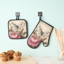 Set De Manoplas Mariposas y flores