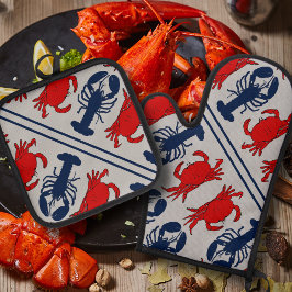 Set De Manoplas Mariscos Crustáceos Langosta y Cangrejos