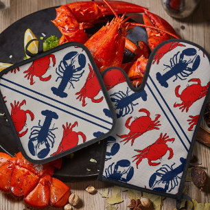 Set De Manoplas Mariscos Crustáceos Langosta y Cangrejos