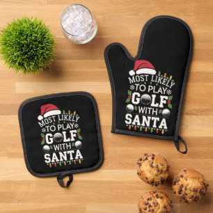 Set De Manoplas Más Probable Que Juegue Golf Con Santa Familia Xma