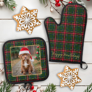 Set De Manoplas Mascota de fotografía de la familia Dog Navidad Pe