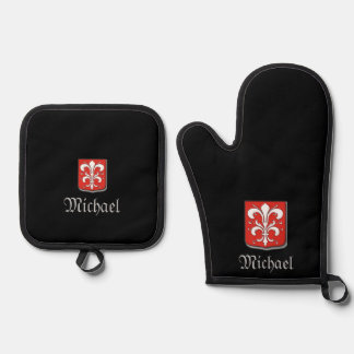 Set De Manoplas Masculine Red and Black Medieval Knight Shield