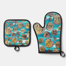 Set De Manoplas Matzah moderno y alegre