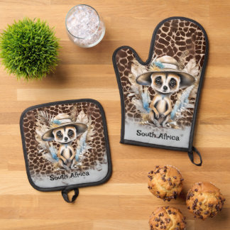 Set De Manoplas Meerkat personalizado acuarela jungla animal safar