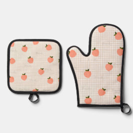 Set De Manoplas Melocotón gingham de Peachify