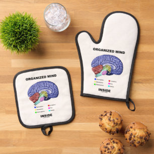 Set De Manoplas Mente organizada dentro del humor cerebral anatómi