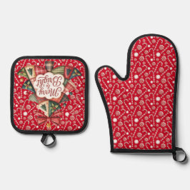 Set De Manoplas Merry And Bright 