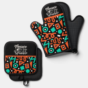 Set De Manoplas Mezcla de medida Bake Sprinkle Green Naranja Negro