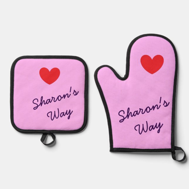 Set De Manoplas Mi camino: Lavanda y morado con corazón - (Anverso)