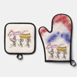 Set De Manoplas Mic, Mac & Moe's Happy 4th de Julio