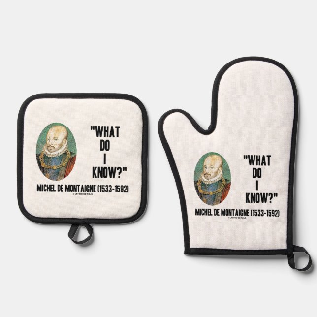 Set De Manoplas Michel de Montaigne ¿Qué sé? Cita (Anverso)